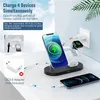 5 I 1 Magnetic Wireless Charger Stand för Apple iPhone 14 13 12 15 Pro Max Watch 8 7 AirPods induktion USB QI Fast Charging Station med LED -ljus