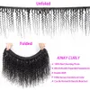 Yyong Hair Brazilian Kinky Curly Bundles With Closure 3/4 Bundles Human Hair With Closure Remy Hair Weave Bundles With Closure 240312