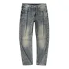 Men's Jeans Simple Soft Monkey Washed Light Weight Summer Pants Baggy Straight Stretchy Trousers