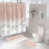 Gordijnen Roze Crack Douchegordijnen Mode Badkamer Gordijn Bad Sets Toilet Cover Mat Antislip Wasruimte Tapijt Set Modern 180x180cm Hot
