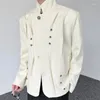 Men's Suits SYUHGFA Male Pleated Suit Jackets Chinese Style Stand Collar Baggy Clothing Blazers Casual Men Wear 2024 Spring
