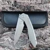 1Pcs New A5026 High End Flipper Knife M390 Satin Blade CNC TC4 Titanium Alloy Handle Ball Bearing Outdoor Camping Hiking Fishing EDC Pocket Knives