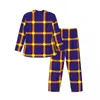 Pijamas masculinos padrão nórdico outono pontos móveis impressão retro oversized pijama conjunto masculino mangas compridas bonito macio noite gráfico nightwear