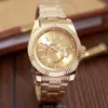 Drop 2021 Luxury Watch Top Brand Fashion Sky-Watch Date Men Quartz Gold Roll Male Wristwatch 30m Waterproof Arvurs267x