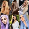 Synthetische Perücken Chignons Honey Blonde Synthetische Spitze vorne Perücke Silky gerade Hitzefaser -Cosplay -Perücken für Frauen LDD240313