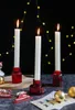 Red Mini Glass Candle Holders Taper Stand Small Tealight Holder Candlestick Juldekorgrön 240301