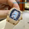 Ładne zegarki na nadgarstek Unisex Na rękę RM Watch RM007 Rose Gold Oryginalne Diamond Blue Lip Chronograph Treakpiece