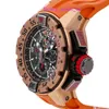 RM Funkcjonalny zegarek na nadgarstek RM032 Return Chronograph Diver Car Gold Mens Watch RG