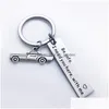 Key Rings Stainless Steel Drive Safe I Need You Here With Me Keyring For Your Family Engraved Car Keychain Husband Gift Boyfriend Drop Dhk0F