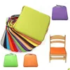 Cushion/Decorative Pillow Household Winter Soft Dining Chair 40X40Cm Candy Color Non-Slip Office Seat Can Be Fixed On Chair Homefavor Dhiqj
