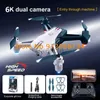 Drones 6K Dual Camera Smart Hover Antenne RC Drone 200M WIFI FPV Een Sleutel Terugkeer Radio Quadcopter kids ldd240313