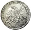 Eua conjunto completo de 1839-1861O 21 peças liberdade sentado meio dólar artesanato banhado a prata cópia moedas ornamentos de latão decoração para casa accesso252l