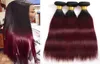 Braziliaans Ombre-haar 1B99J Recht 3 bundels Onverwerkt Grade 8A Bordeaux Wijnrood Ombre Menselijk haar weeft Extensions Lengte 102415102