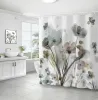 Perdeler Nordic Style Yeşil Bitki Perdeler Su geçirmez kumaş kumaş banyo dekorasyon tedarik yıkanabilir banyo odası perde douche