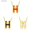 Pendanthalsband Pure Gold Gold Fashion Epoxy Pendant English Letter H Pendant Necklace Gold Jewelryl242313