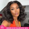 baby hair Body Wave Bob Wig Human Hair Wigs for Black Women 4x4 Glueless Lace Front Wigs Pre Plucked Short Wave Bob
