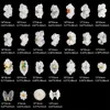 52pcs 3D Acrylic Flowers White Handmade Flowers Nail Charms Summer Designer DIY Nail Art Accessories Manicure 240307