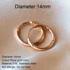 Hoop Earrings 14mm Ear Cuff Small Stainless Steel Big Women Rings Pendientes Mujer Moda 2024 Drop