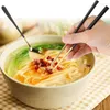 Conjuntos de louça Varejo Coreano Aço Inoxidável Chopsticks Colher Set Long Handle Flat Non-Slip Sobremesa Colheres