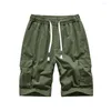 Short de sport pour hommes, Style Cargo, pantalon de grande taille, motif de Camouflage imprimé, cordon de serrage, confortable et décontracté