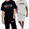 Mannen Zomer Trapstar T-shirt Regenboog Handdoek Borduren Decodering Mannen Vrouwen T-shirt Tees Mannen Zwart Wit Ronde Hals T-shirts