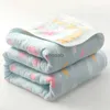 Comforters sets High Quality Cotton Sheet Six Layer Gauze Towel Quilt Summer Cool Blanket Childrens Baby Blanket Adult Blanket Bedding YQ240313