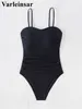 Swim Wear S.XL med nya blommor Tryck med högt snitt på benen One Piece Swimsuit Women Swimits utan tillbaka vadderad baddräkt V5356 Aquatic Sports 240311