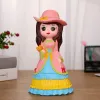 Boxar Cartoon Little Princess Piggy Bank 27cm Coin Storage Girl Vinyl Antifall Coin Bank Mermaid Kid's Toy Gift To Friends Home Decor