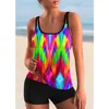 Swim Wear Womens Swimsuit Sleeveless Bikini Tvådel Sexig Holiday S-6XL Beach Set med färgglada mönster Print Aquatic Sports 240311