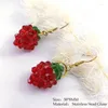 Stud Earrings Korean Cute Sweet Strawberry Dangle Earring Handmade Women Crystal Beads Lovely Creative Fruit Drop Jewelry Gift ET09