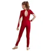 Palco desgaste crianças meninas manga longa ginástica collant ballet dança uma peça de corpo inteiro unitard bodysuit figura patinação no gelo macacão