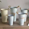 Vases Dried Flower Bucket High Flower Bucket Flower Shop Decoration Tin Bucket Flower Bucket American Flower Tube Floor Vase Iron