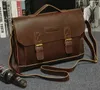 Original design mens bag business crazy horse leather handbag briefcase classic shoulder 240313