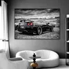 Auto da corsa sportiva su tela Poster Nissan GTR Supercar Pittura murale Auto moderne Immagini artistiche per soggiorno Decorazioni per la casa No Frame292c