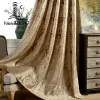 Rideaux Rideaux damassés européens pour salon salle à manger chambre luxe Jacquard rideaux aveugles panneau de fenêtre tissu ombrage 70% personnalisé