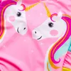 2024 Summer Kids Swimsuits „Cartoon Unicorn One -an-Eicorn Swimsuit Ruffled Girls” Swime Baby Cunice