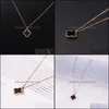 Hanger Kettingen Ketting Hanchao Klavertje Vier Rose Goud Damesmode Titanium Staal Eenvoudige Sleutelbeenketting Drop Levering Jewe Oto9U