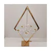 Décoration de fête 4pcs Gold Metal Tall Diamond Table Centres de table avec bougeoir pour toile de fond Arch Stage Decor Drop Livraison Accueil G Otkj7