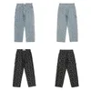 Бандана Мешковатые джинсы для мужчин Брюки оверсайз Весенняя вышивка Прямые широкие джинсовые брюки Хип-хоп Уличная одежда Y2K 240309