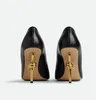 Роскошные женские туфли-лодочки на каблуке с металлическим узлом, отделанные золотом, туфли-лодочки на каблуке с квадратным носком из мягкой кожи ягненка, женские вечерние свадебные сандалии, туфли EU35-43 с коробкой