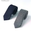 Neck Ties High Quality British Style Striped Grey Blue Solid Wool 7cm Necktie for Man Wedding Business Casual Necktie Accessories L240313