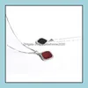 Collares colgantes Simple Trébol de cuatro hojas Collar de cadena de la suerte Encanto Rojo Ágata negra Moda Mujer de lujo Accesorios de temperamento An OTCCH