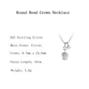 Ciondoli Silvology Collana con corona di zirconi in argento sterling 925 Collana con ciondolo a catena con perline rotonde per regalo di gioielli da donna