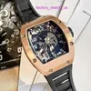 Ekscytujący zegarek RM Watch Hot Watch RM010 Series 18K Rose Gold Machine RM010 48*39 mm