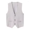 Men's Vests 2024 Autumn Thick Suit Knitted Vest Business Casual Wool V-neck Sweater Male Brand Clothes