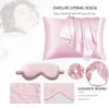 Satin Silk Pudow Case With Eye Mask Scrunchies Pannband Set Pillows Lip Sleep Eyeshade Pannband