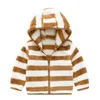 Jackets Autumn And Winter Stripes Fashion Versatile Boys Girls Warm Windproof Coat Ears Cartoon Cute Cotton