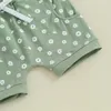 Set di abbigliamento per bambini 3 pezzi vestiti estivi per ragazze T-shirt floreale a maniche corte per bambini Pantaloncini Fascia per capelli Completo da bambino