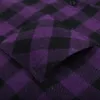 Camicia a quadri a contrasto in flanella spazzolata casual slimfit da uomo Tasca sul petto con toppa singola Comode camicie a quadretti a maniche lunghe morbide 240301