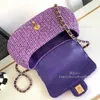 Petit sac à bandoulière avec poignée supérieure Tweed Cross Body Designer Sacs 10A Miroir Qualité Designer Sac à main de haute qualité avec boîte C202